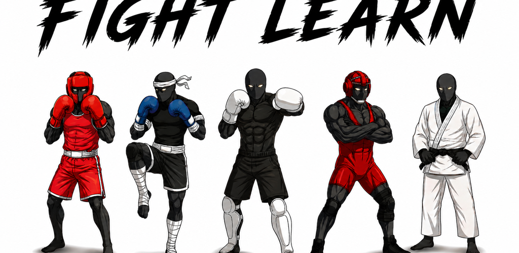Bannière Fight Learn avec combattants